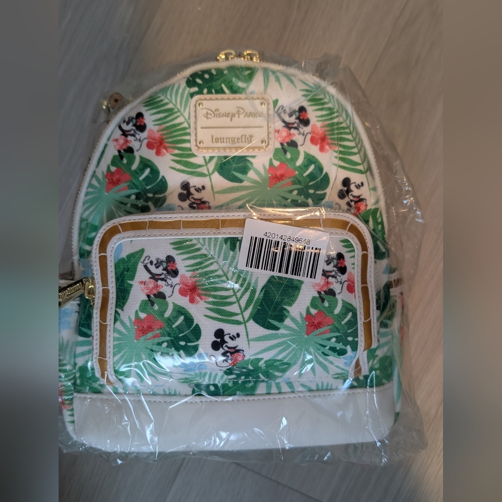SALE🎊 Disney Parks Loungefly Tropical Summer Mini Backpack Mickey Minnie Mouse